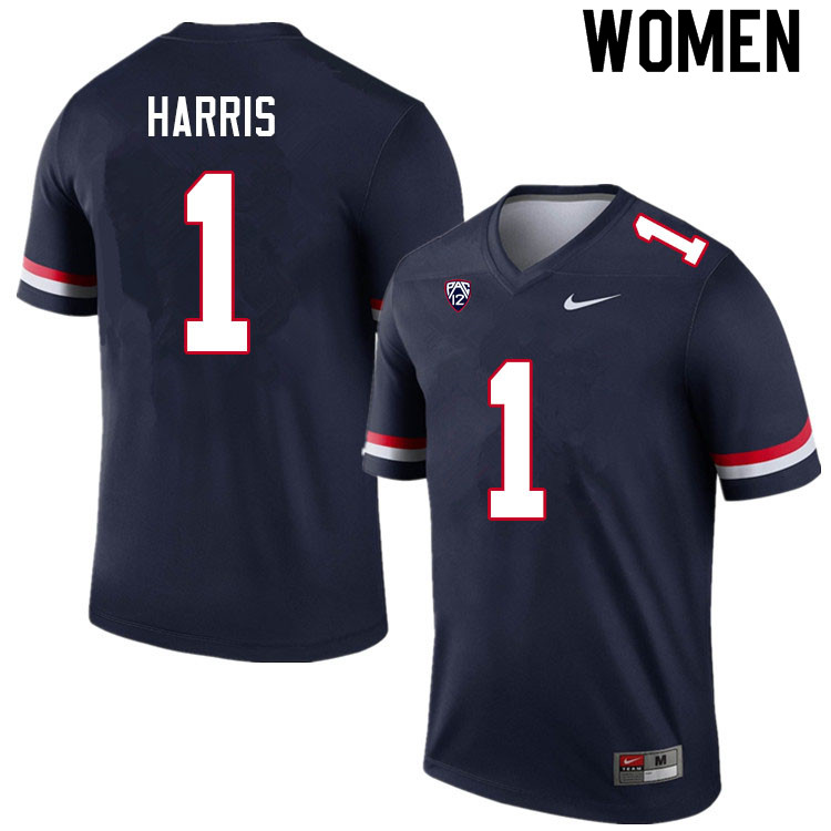 Women #1 Jalen Harris Arizona Wildcats College Football Jerseys Sale-Navy